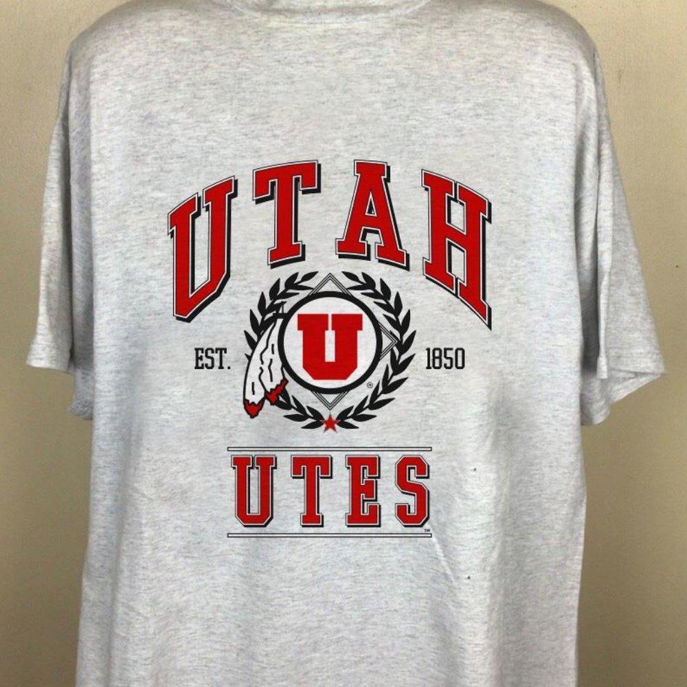 Vintage 90S Utah University Of Utah Football Fan University Shirt